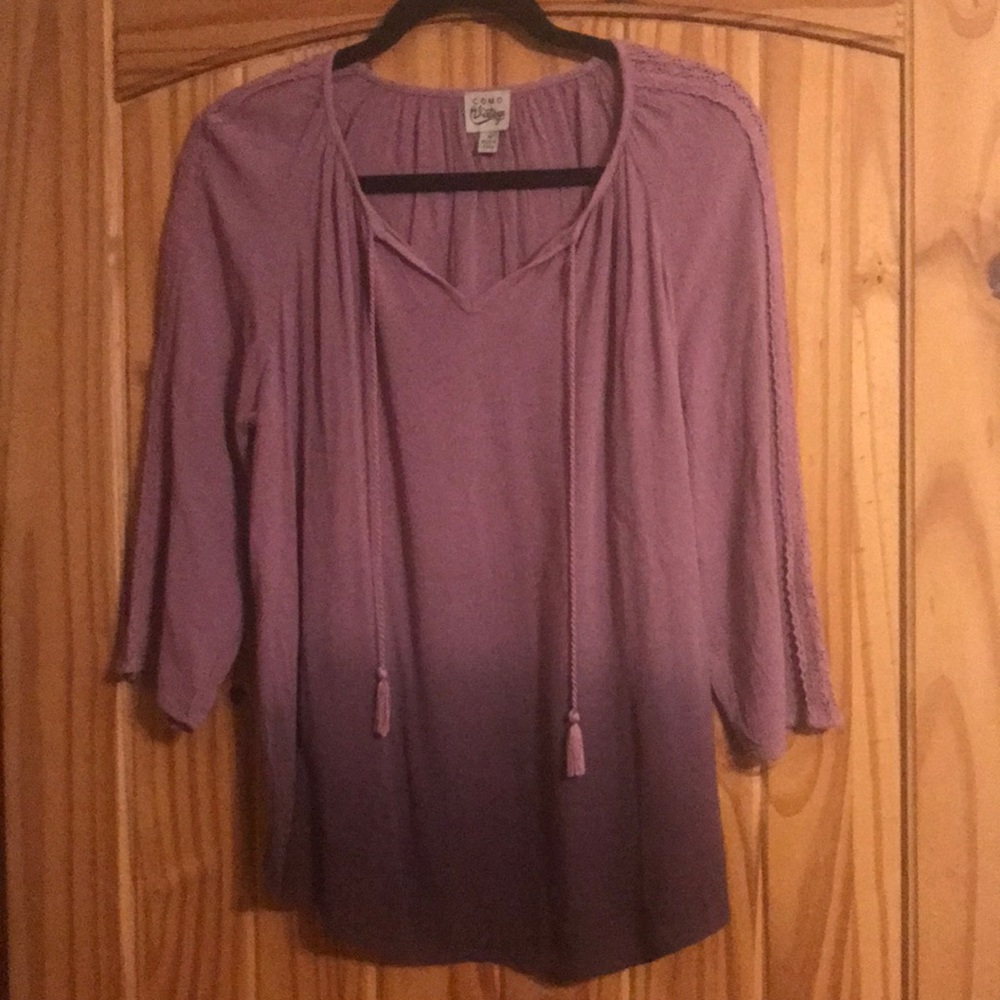 Mauve purple ombré boho shirt